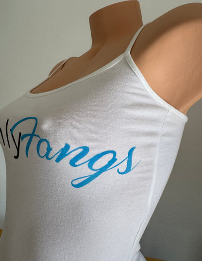 OnlyFangs White Spaghetti Strap Tank Top