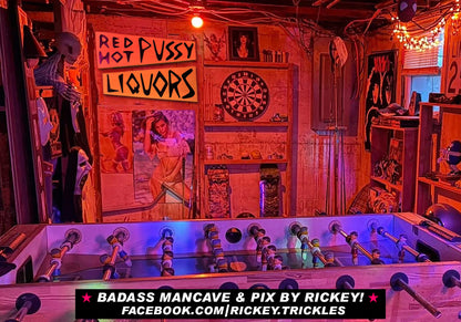 Red Hot Pu$$y Liquors Blacklight Responsive Wooden Sign